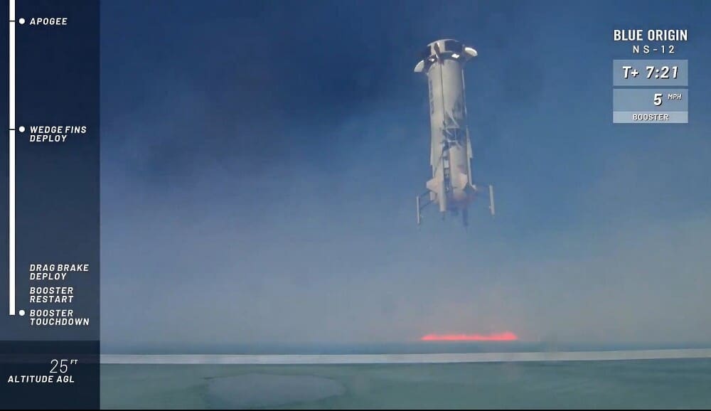 Blue Origin finaliza con éxito la séptima prueba de su cohete turístico espacial