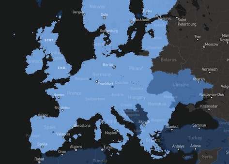 Cobertura de Starlink en Europa