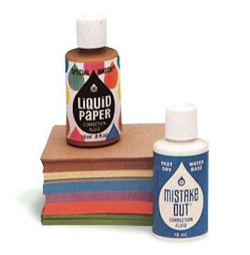 Liquid Paper y su antiguo nombre, Mistake Out