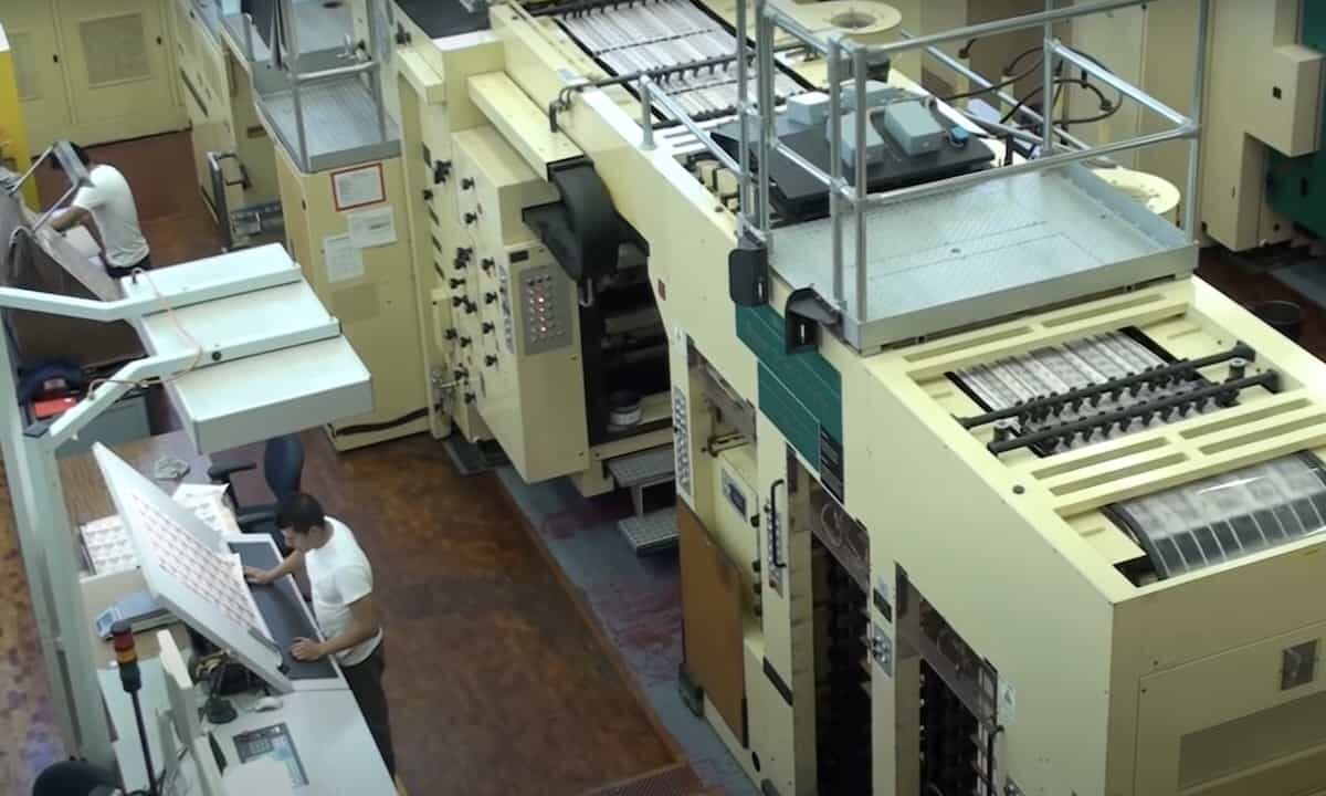 Máquina utilizada por Banxico para imprimir billetes.