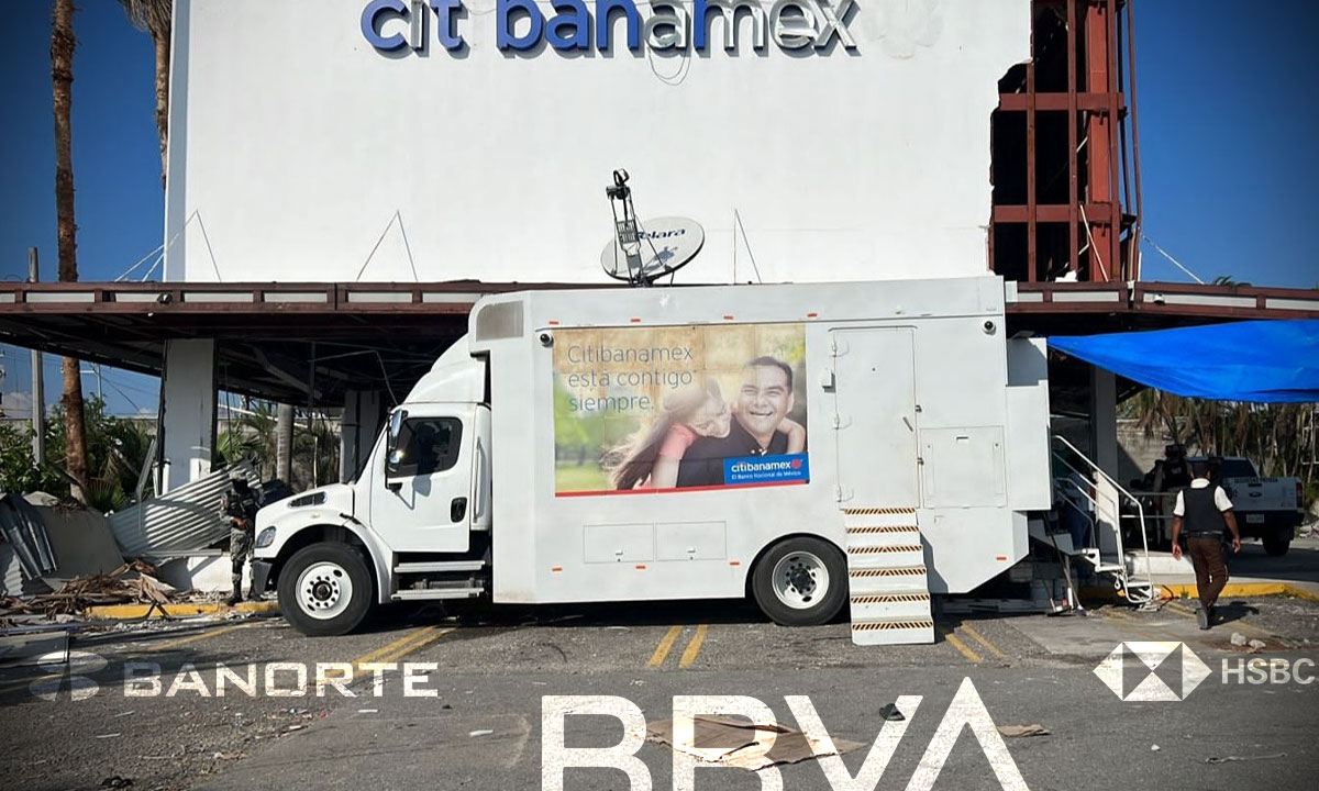 Bancos avanzan para restablecer sucursales dañadas por huracán Otis en Acapulco