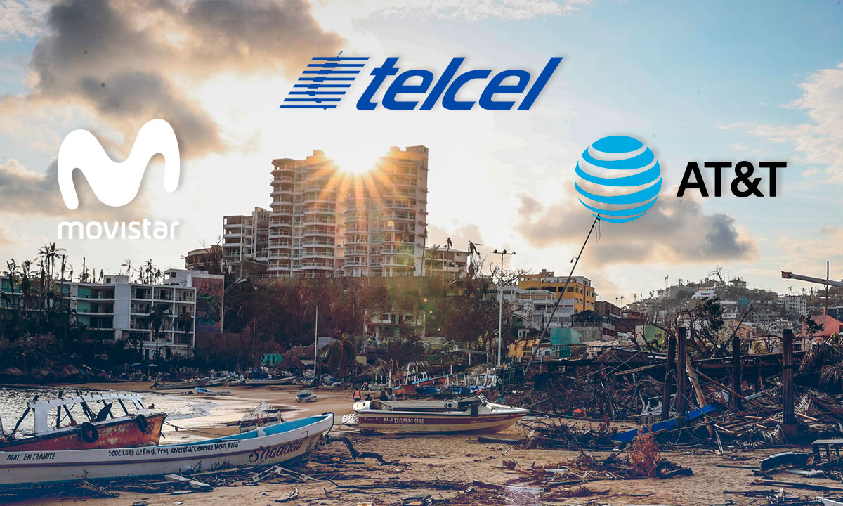 Huracán Otis: AT&T, Telcel y Movistar continúan otorgando servicio gratuito a usuarios de prepago en Acapulco
