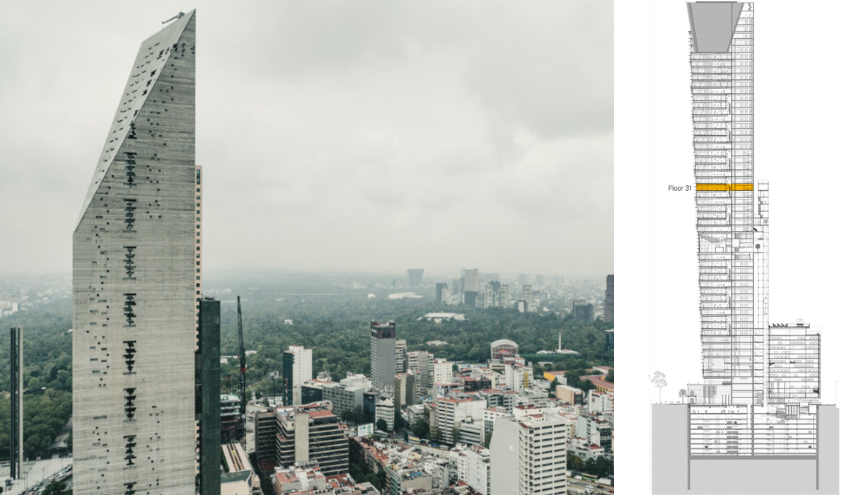 Torre Reforma es una de las más altas de México.