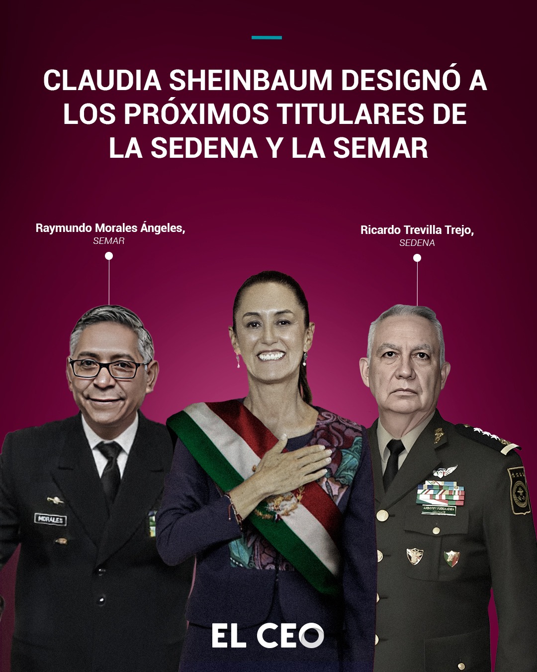 Claudia Sheinbaum designa a los próximos titulares de las Secretarías de la Defensa y Marina