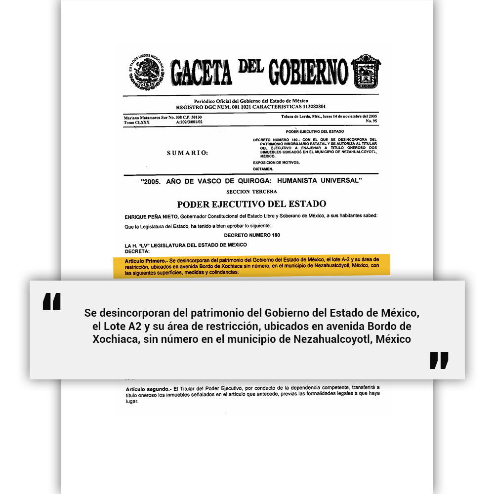 Decreto para transformar la avenida Bordo de Xochiaca