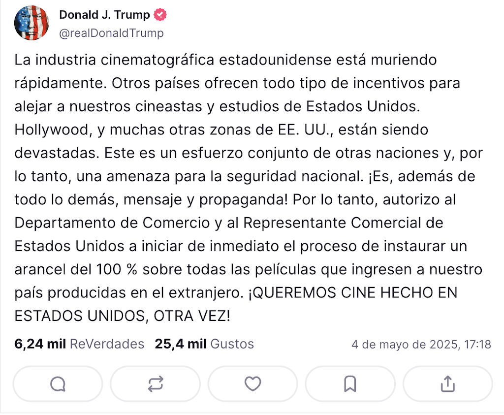 Aranceles de Trump al cine