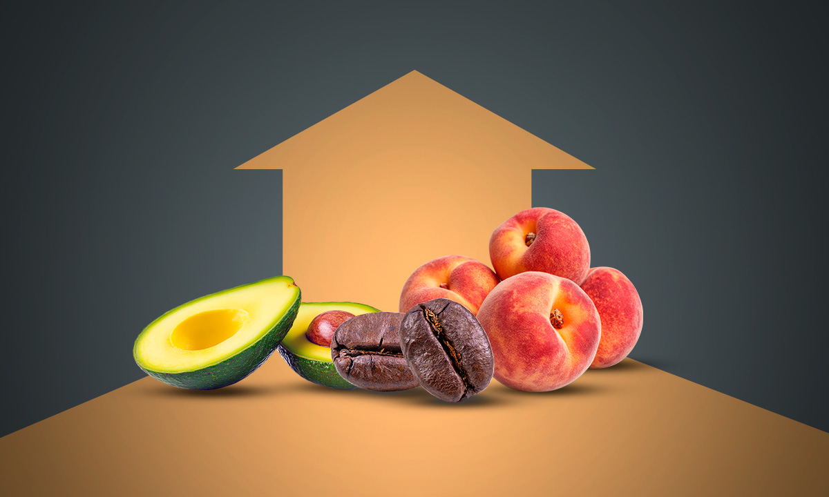 Durazno, café y aguacate, los productos con mayor inflación