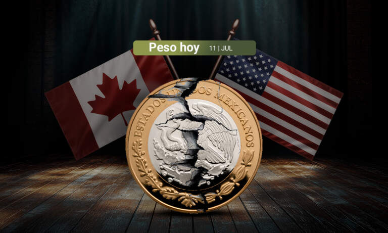Peso cede ante la presión por los aranceles de Estados Unidos a Canadá