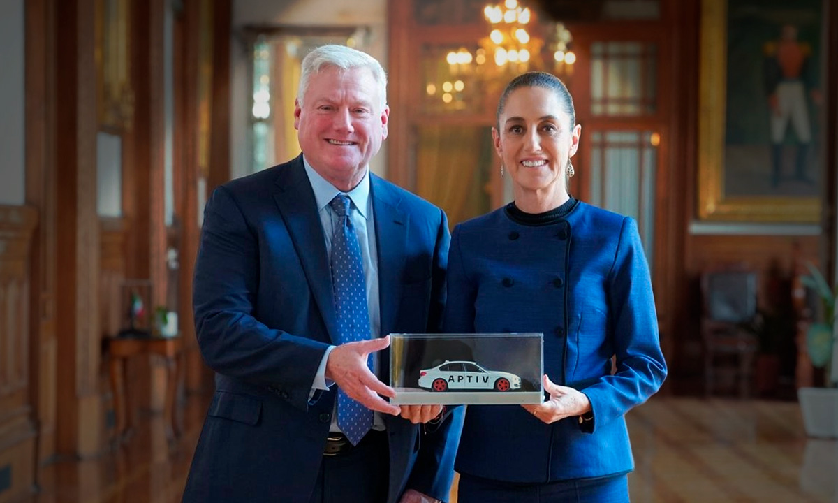 Claudia Sheinbam se reúne con CEO de Aptiv, uno de los mayores exportadores de México