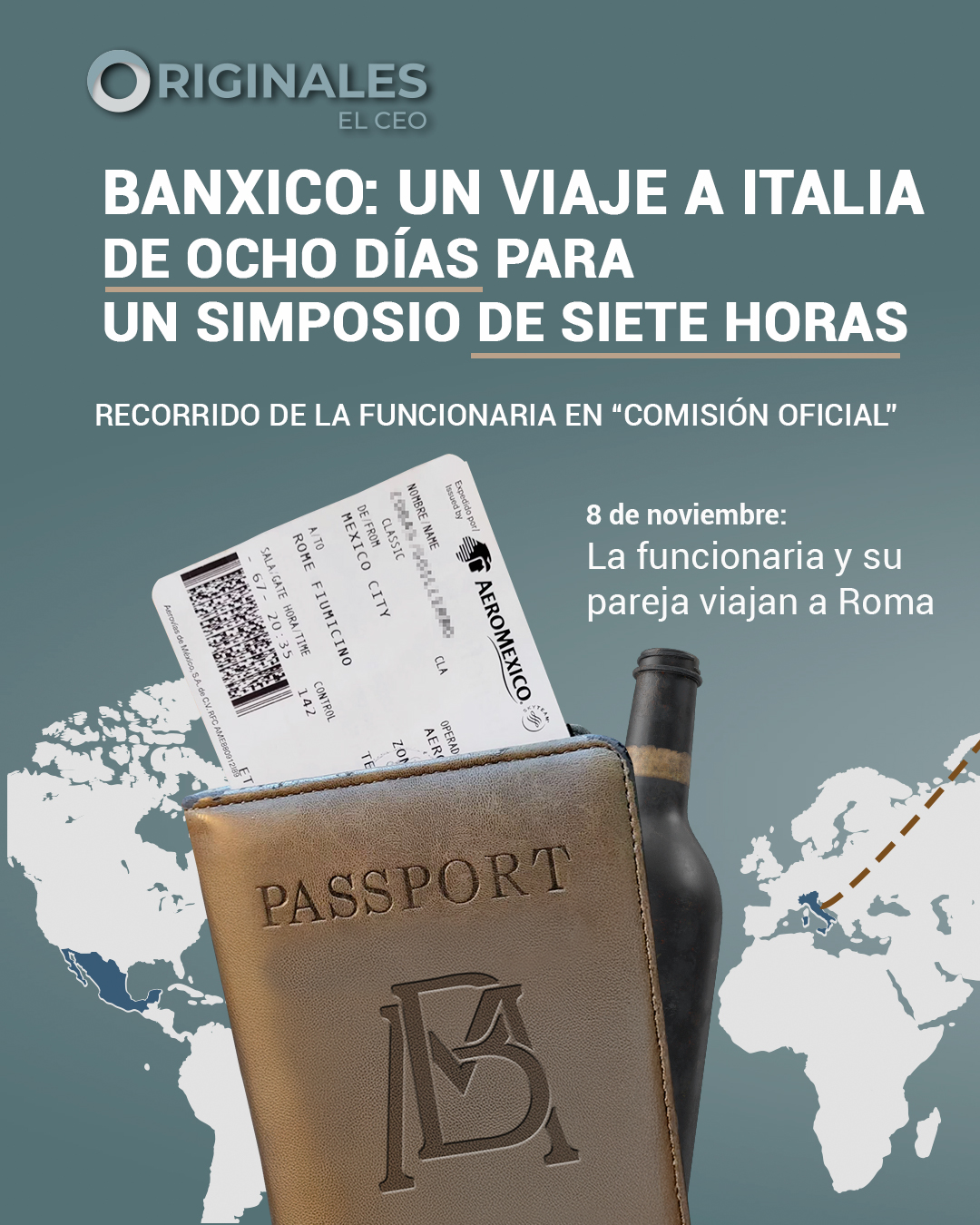 Una directiva del Banco de México fue a Italia de vacaciones con recursos públicos