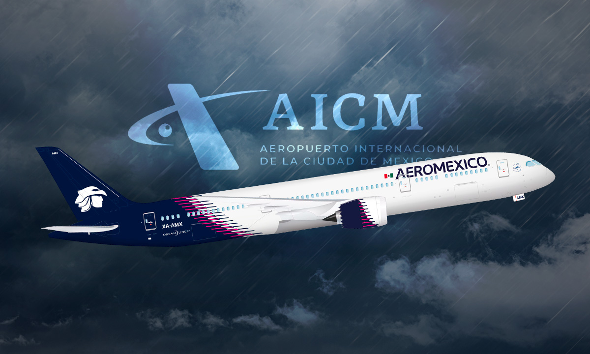 AICM reanuda vuelos tras suspensión de operaciones por fuertes lluvias