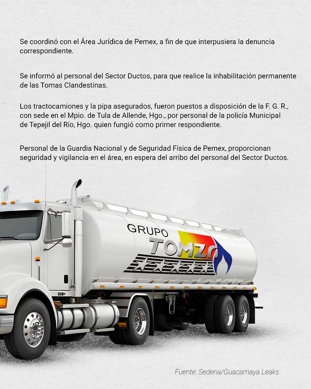 Grupo Tomza está ligada al huachicol