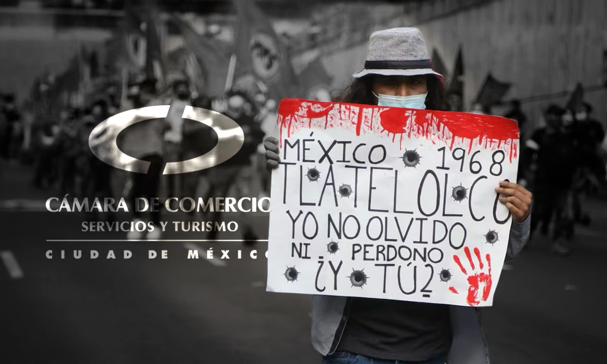 Canaco CDMX condena violencia durante marcha del 2 de octubre; pide atención en seguridad