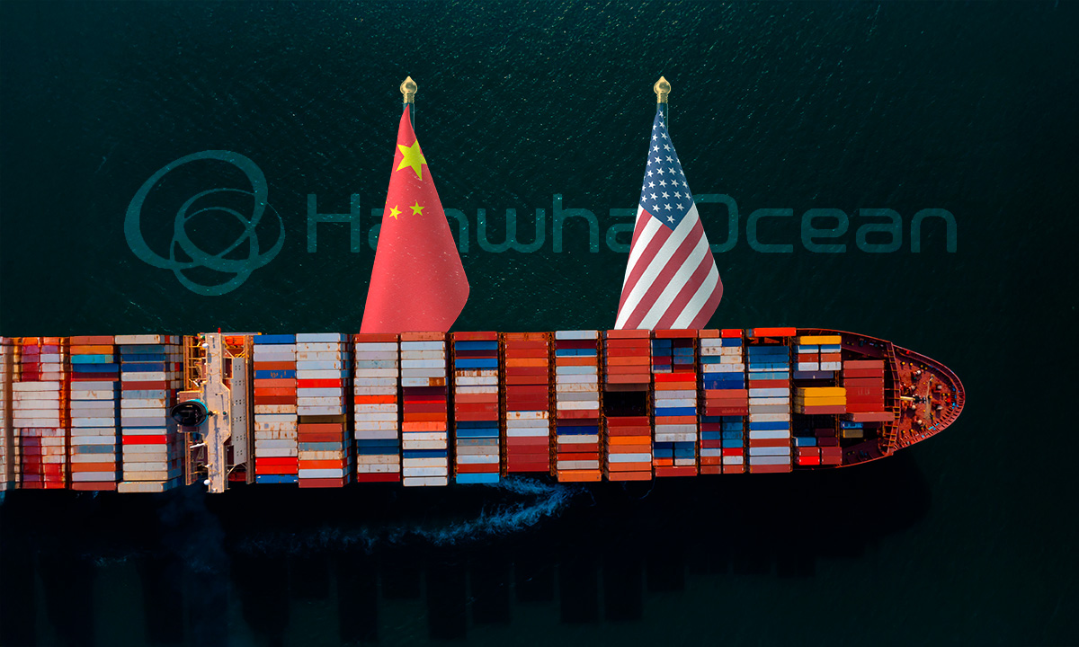 China responde a escalada comercial de EU con la sanción a cinco filiales de Hanwha Ocean