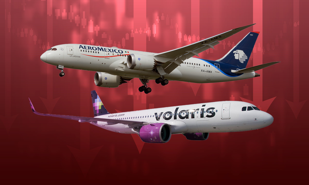 Volaris y Aeroméxico caen en bolsa tras perfilarse cambios en slots del AICM