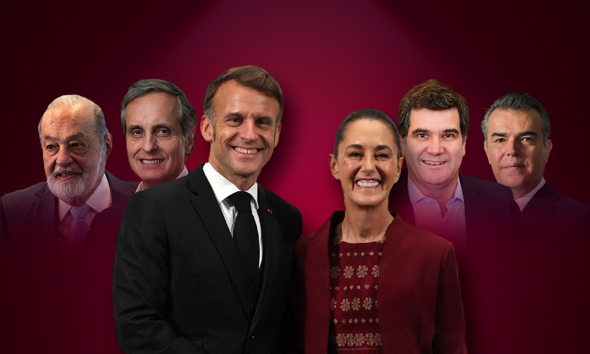 Claudia Sheinbaum y Macron se reúnen con Slim, Servitje y empresarios franceses