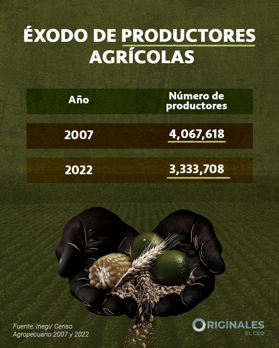 4,000 agricultores dejan el campo cada año