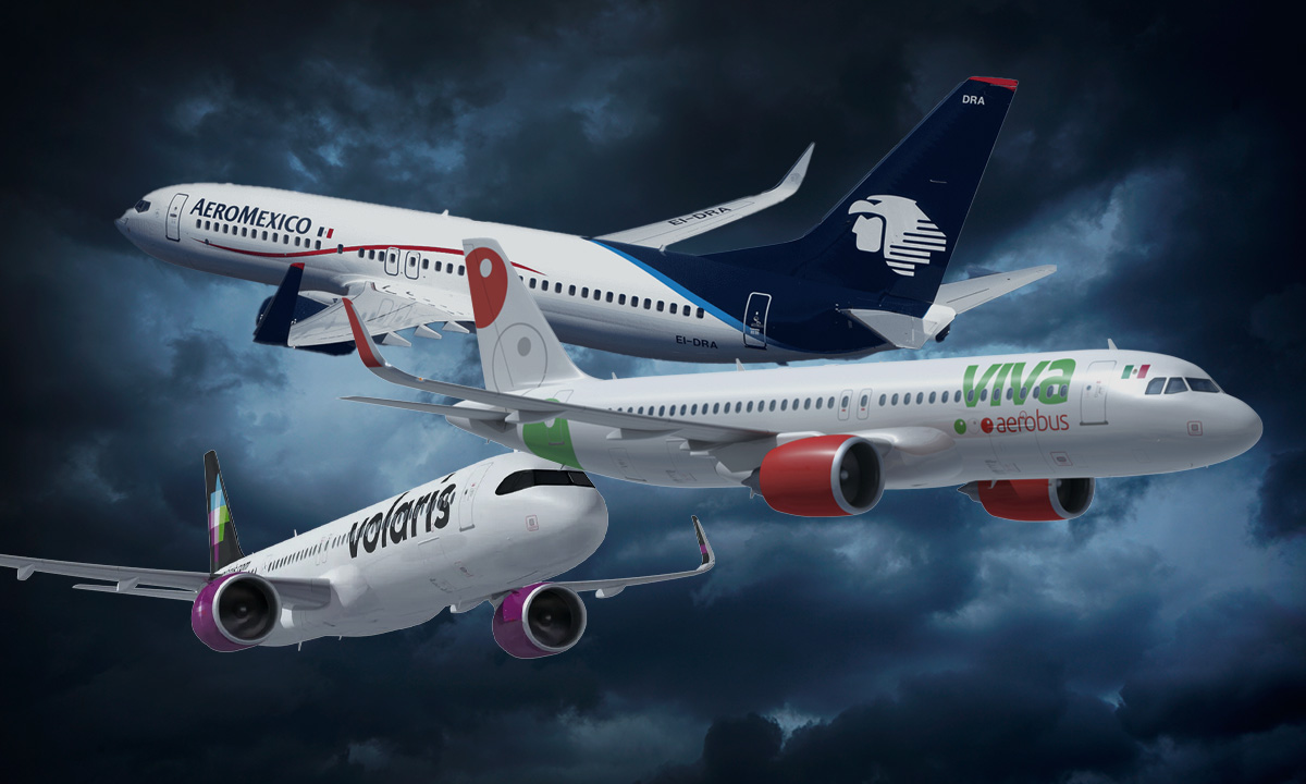 Volaris, Viva y Aeroméxico navegan entre la turbulencia regulatoria y operativa