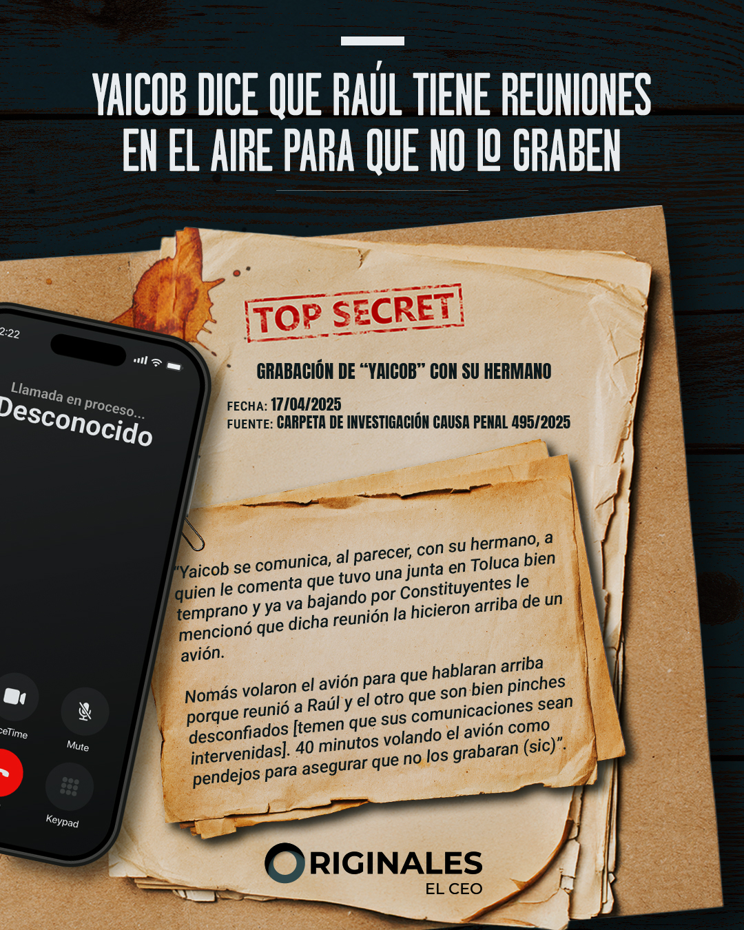 Yaicob comenta que Rocha tiene reuniones con cómplices en su avión privado para que no intervengan sus llamadas