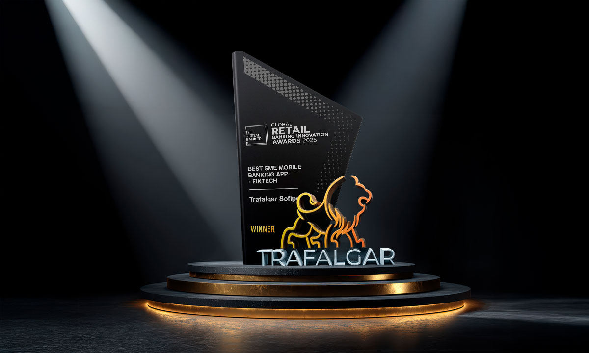 Trafalgar recibe reconocimiento global por su aplicación bancaria y tarjeta de débito para Pymes