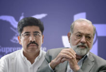 Carlos Slim se reúne con Hugo Aguilar, ministro presidente de la SCJN