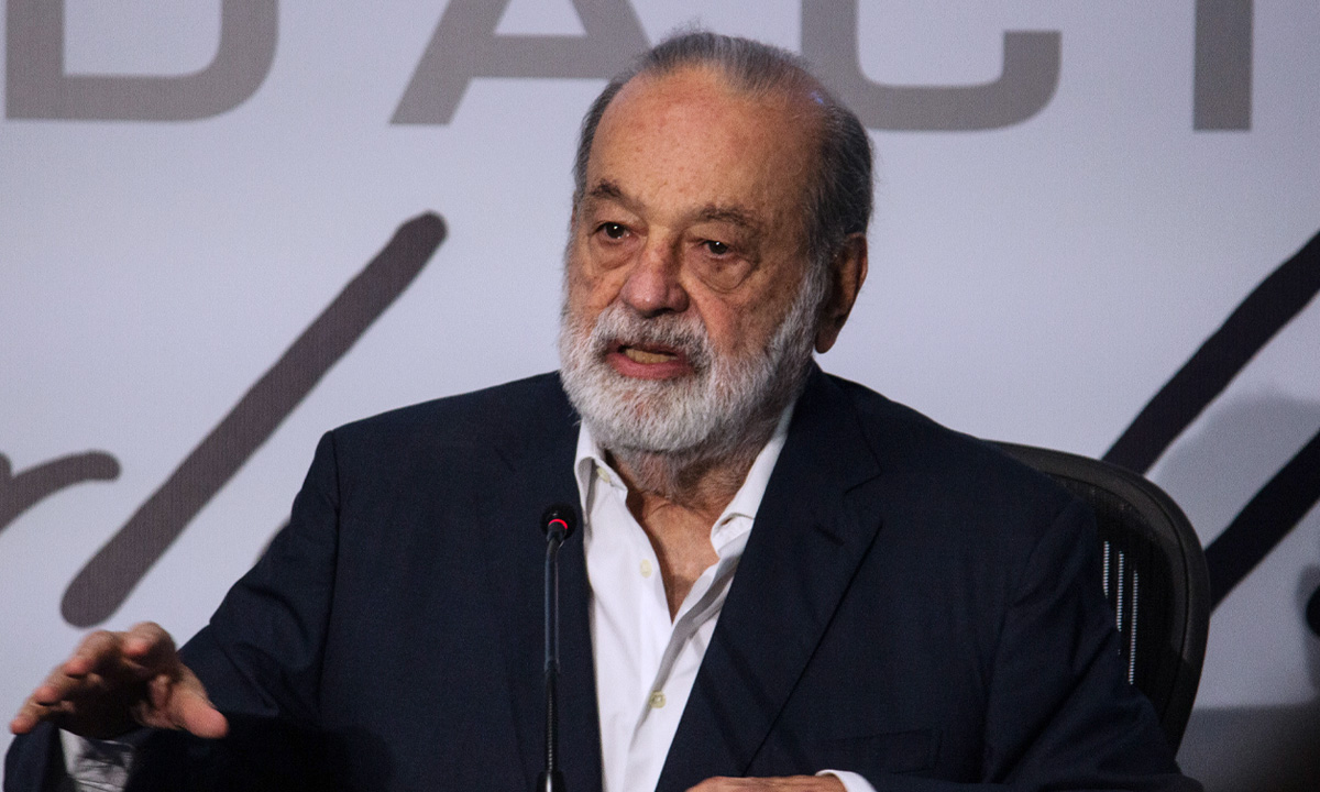 Carlos Slim celebra su conferencia anual. Foto: Luis Leyva
