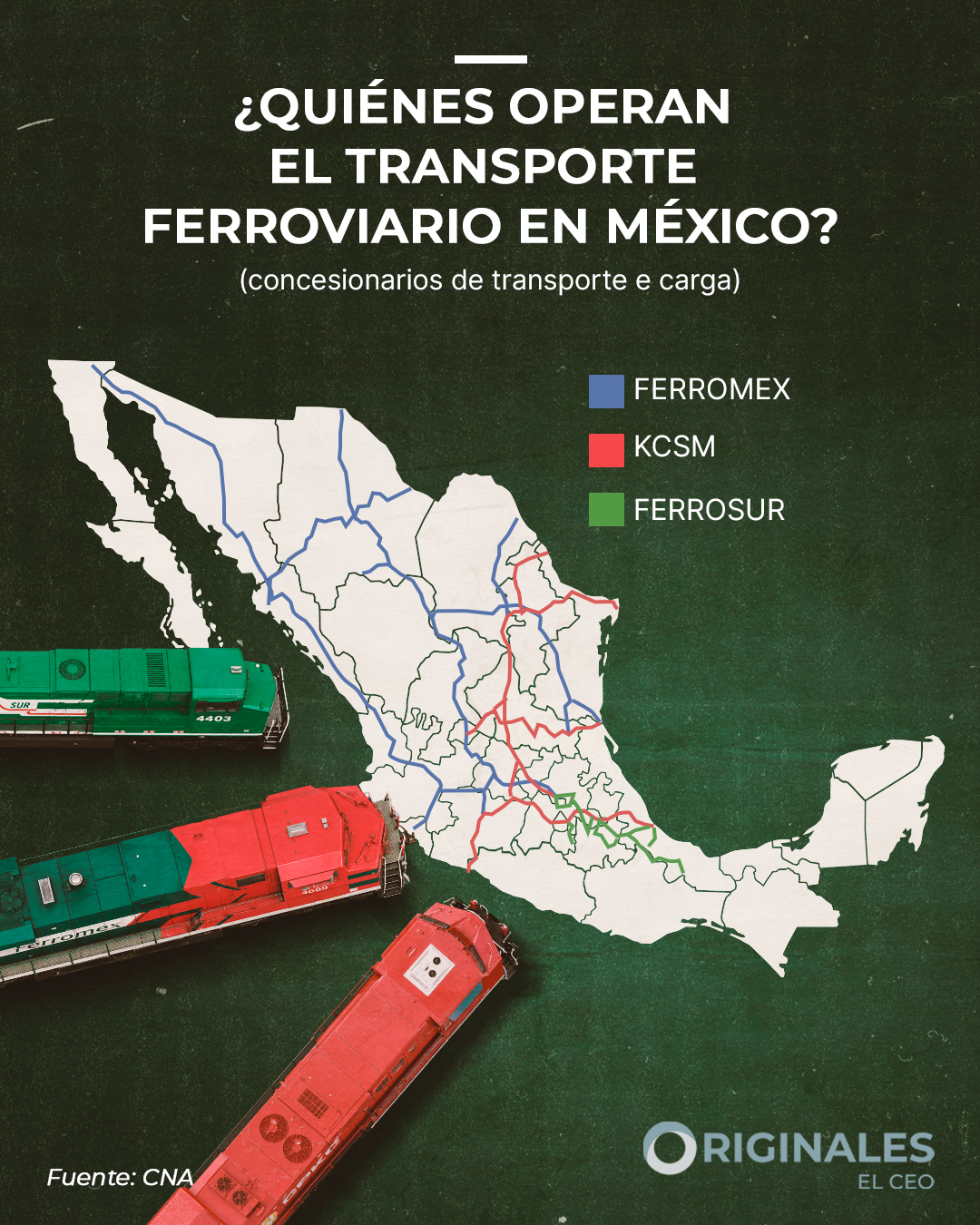 Quiénes controlan el transporte en trenes de carga en México