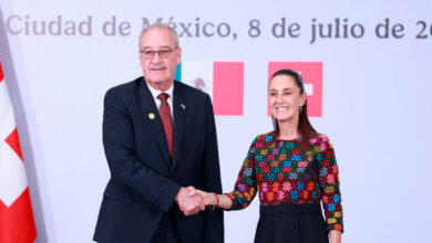 Claudia Sheinbaum y el presidente de Suiza Guy Parmelin se reunieron en palacio nacional