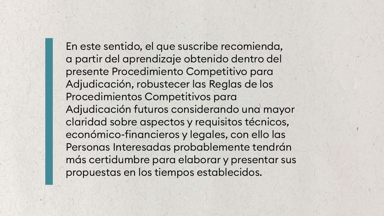 Recomendación del Testigo Social del contrato mixto Tlatitok-Sejkan